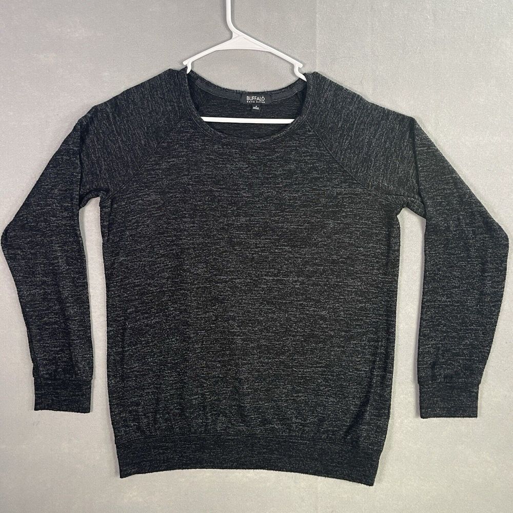 Buffalo David Bitton Sweater Men Black Small Cozy‎ Cabin Knit Crew Neck Pullover